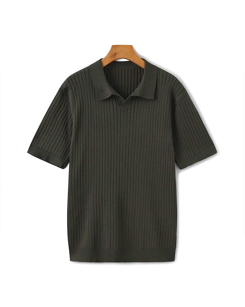 Orizelle | Men's Elegant Knit Polo Shirt for Summer & Transitional Seasons