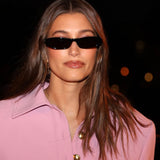 Slim Oval Frame Sunglasses with Vintage Appeal