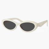 Geometric Oval Sunglasses with Bold Frame Design
