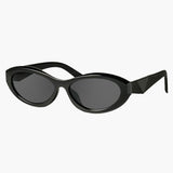 Geometric Oval Sunglasses with Bold Frame Design