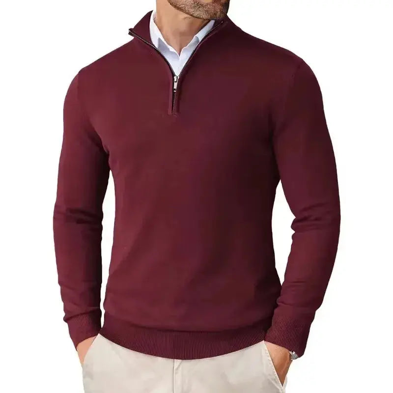 Orizelle | Men's Slim Fit Quarter Zip Sweater