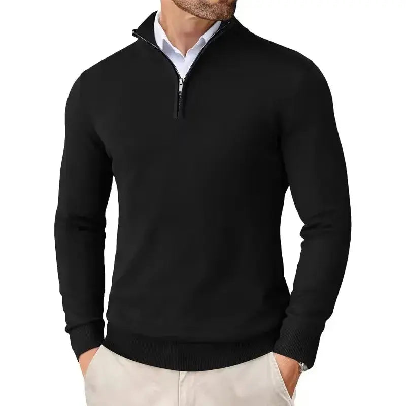 Orizelle | Men's Slim Fit Quarter Zip Sweater