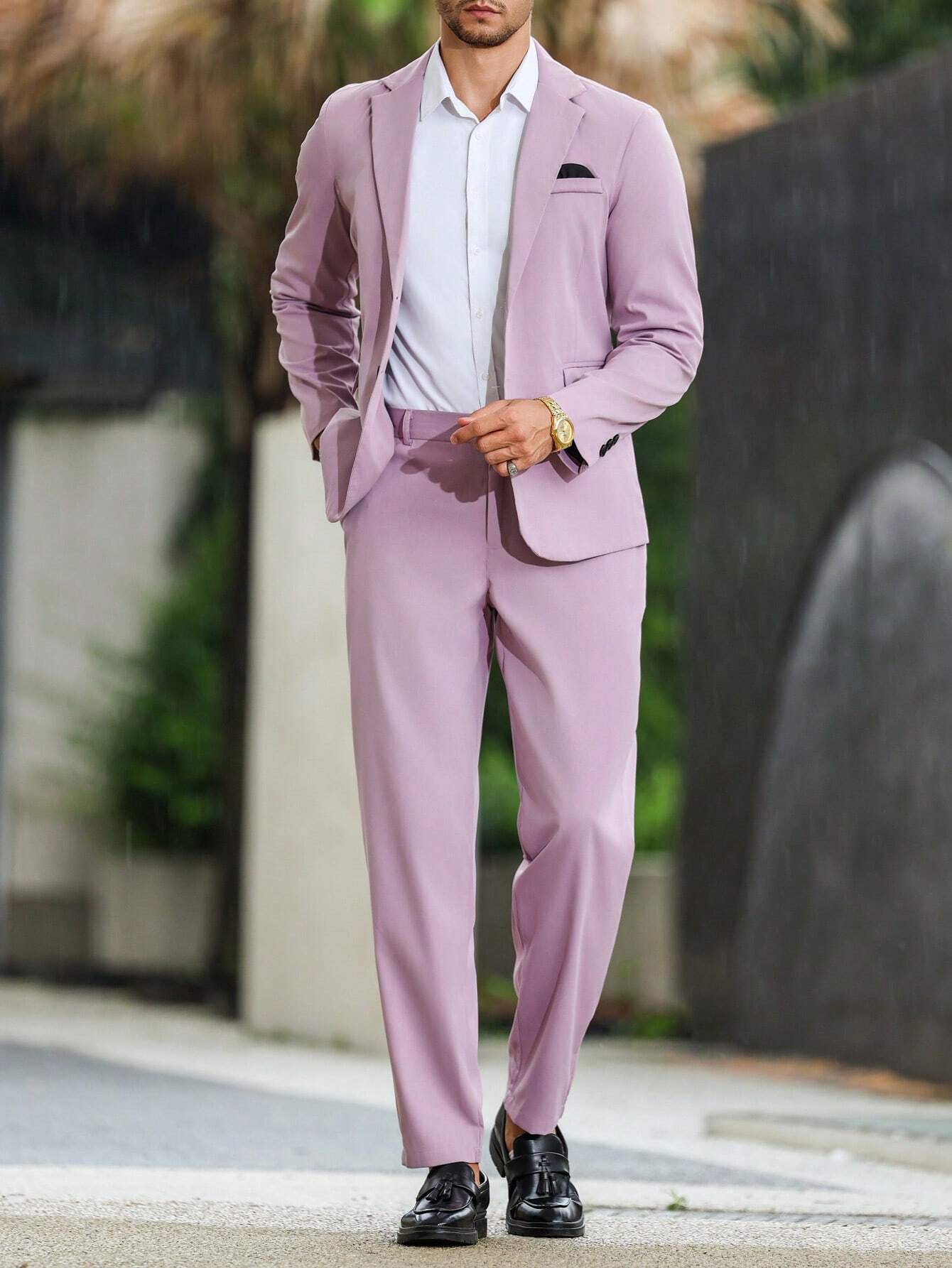 Premium Two-Piece Linen Suit Men – Slim Fit Summer Wedding Suit