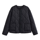Quilted Lightweight Jacket with Button Front and Relaxed Fit