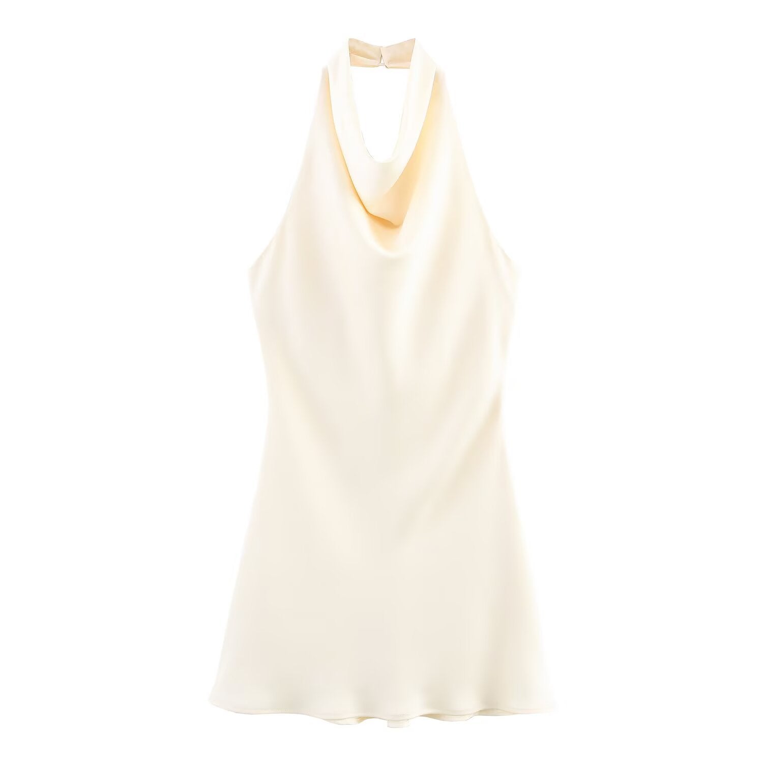 Halter Neck Mini Dress Elegant Draped Party Dress