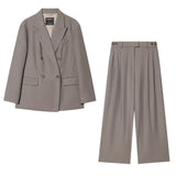 Oversized Blazer and Wide Leg Pants Elegant Suit Outfit