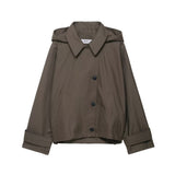 Hooded Utility Jacket with Button Front and Relaxed Fit