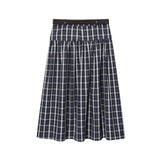 Classic Plaid Midi Skirt High Waist A Line Style