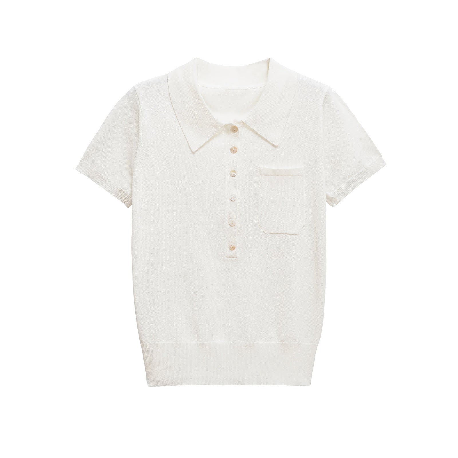 Classic Short Sleeve Button Polo Shirt for Women