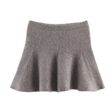 Ruffle Neck Sweater and Flared Mini Skirt Set
