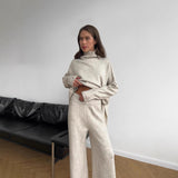 Relaxed Turtleneck Knit Lounge Set
