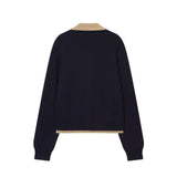 Women Collared Knit Sweater Casual Elegant Pullover