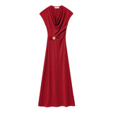 Elegant V-Neck Sleeveless Maxi Dress for Effortless Evening Glamour