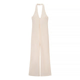 Elegant Halter Wide Leg Jumpsuit Minimalist Style