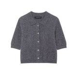 Women Button Front Knit Cardigan Short Sleeve Sweater