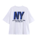 Oversized NY Graphic T Shirt with Casual Street Style