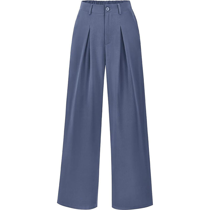 High Waist Pleated Wide Leg Trousers for Effortless Chic Style