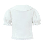 Peter Pan Collar Blouse and Pleated Mini Skirt Elegant Outfit