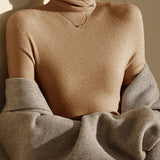 High Neck Slim Fit Knit Top – Seamless Warm Layer