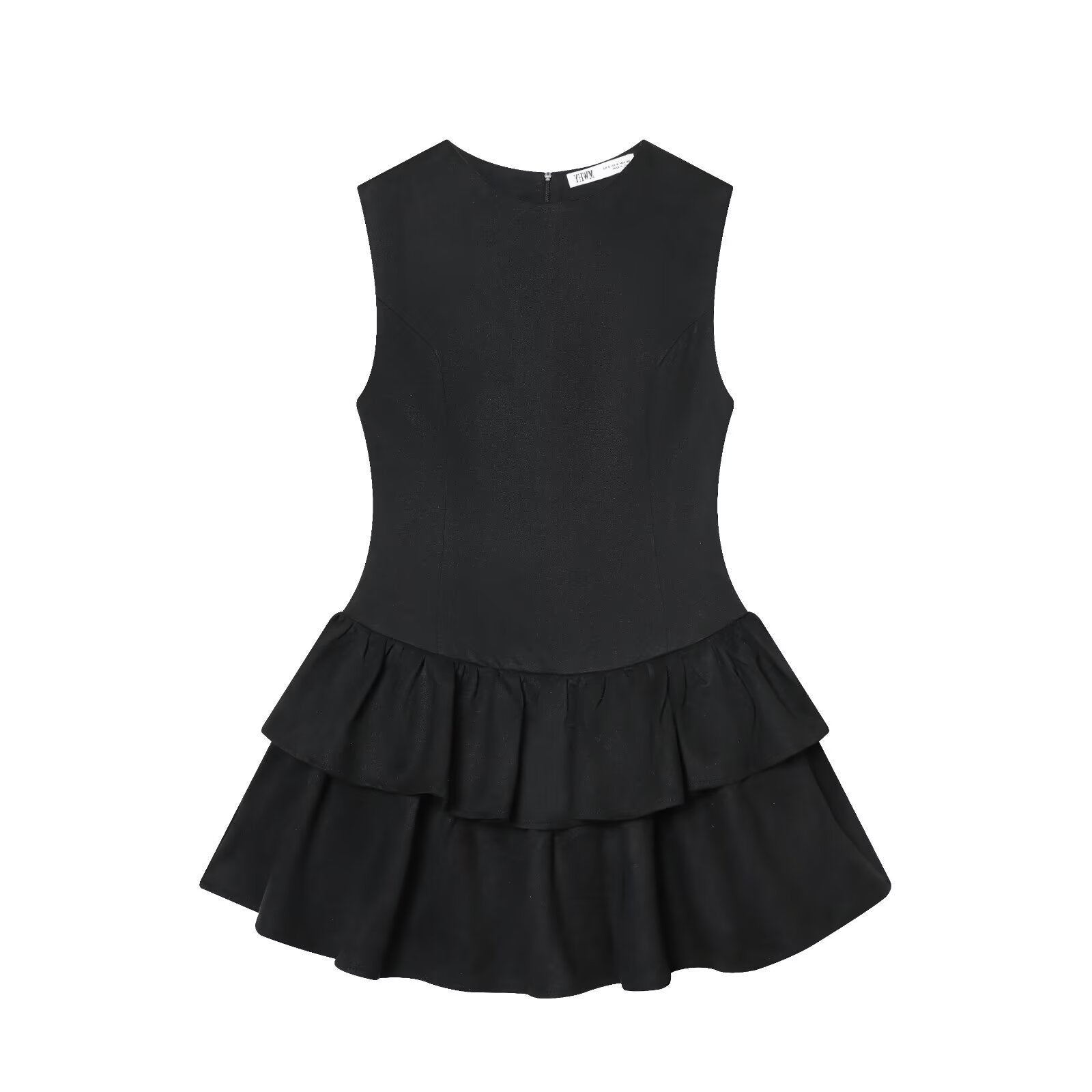 Elegant Tiered Ruffle Mini Dress Sleeveless Party Dress