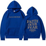 Faith Over Fear Graphic Hoodie with Inspirational Back Print