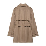 Belted Classic Trench Coat with Double Breasted Design