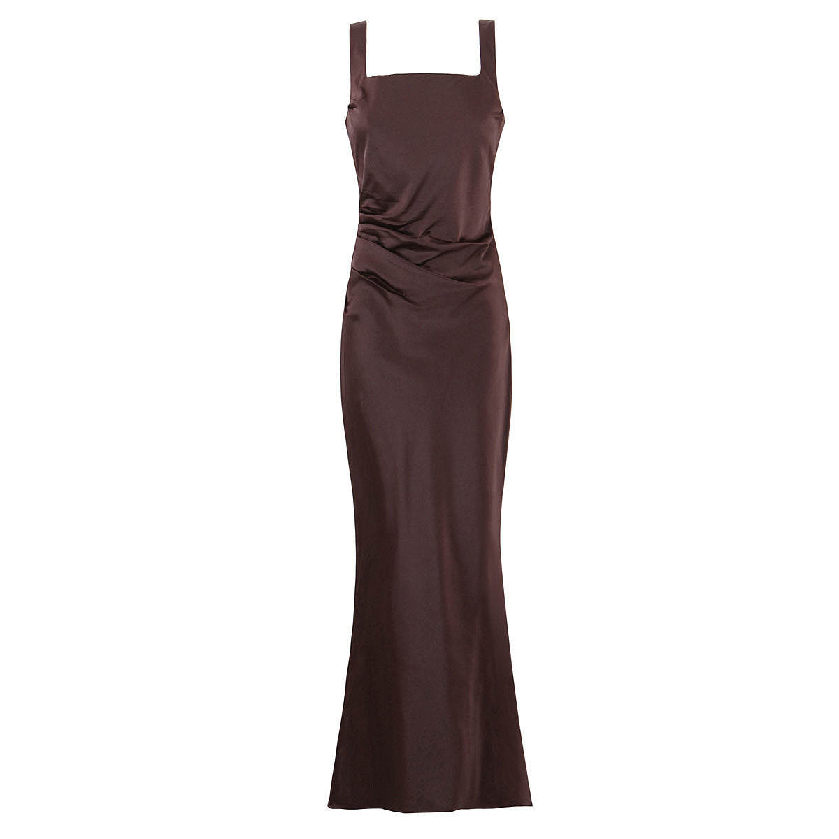 Satin Maxi Evening Dress Elegant Slim Fit