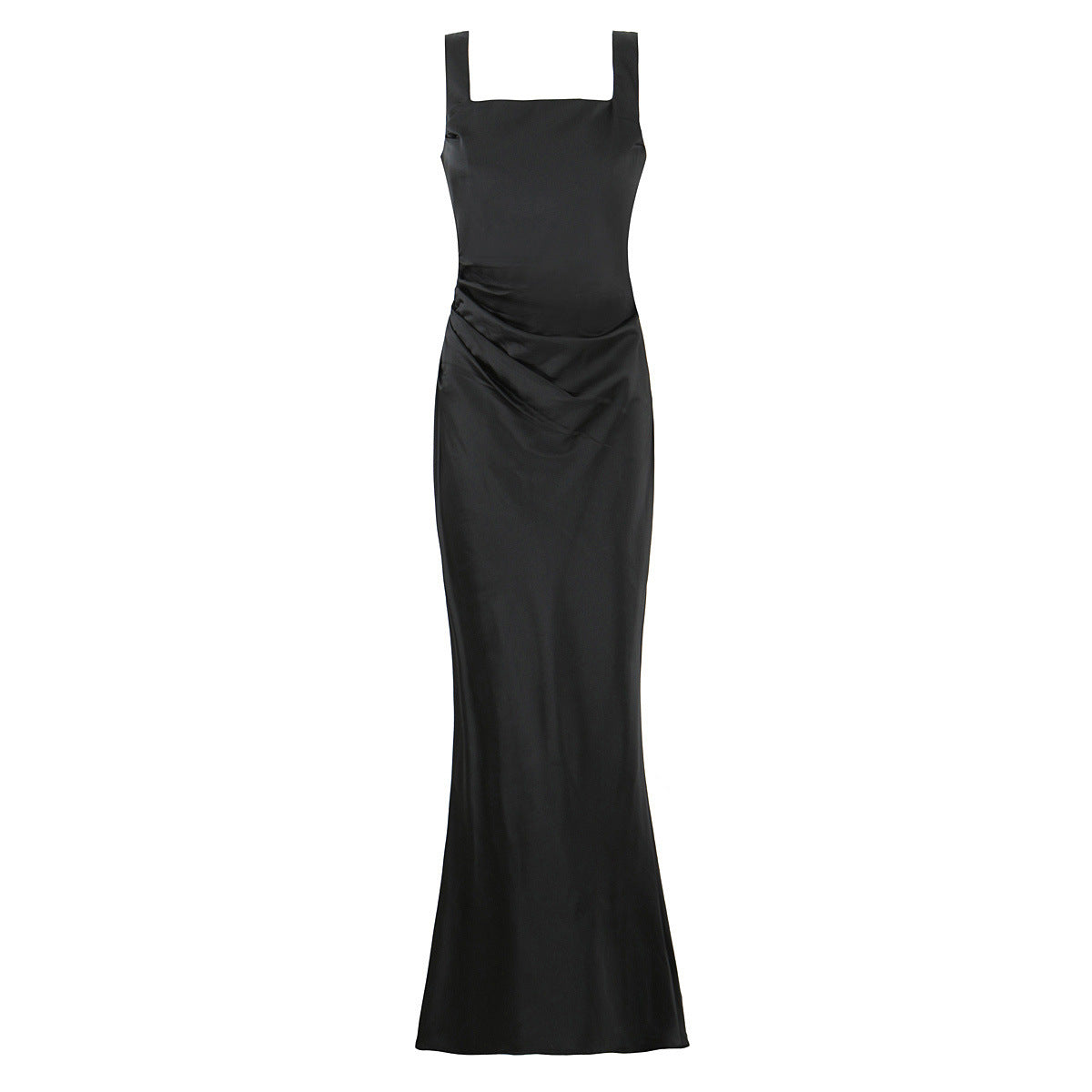 Satin Maxi Evening Dress Elegant Slim Fit