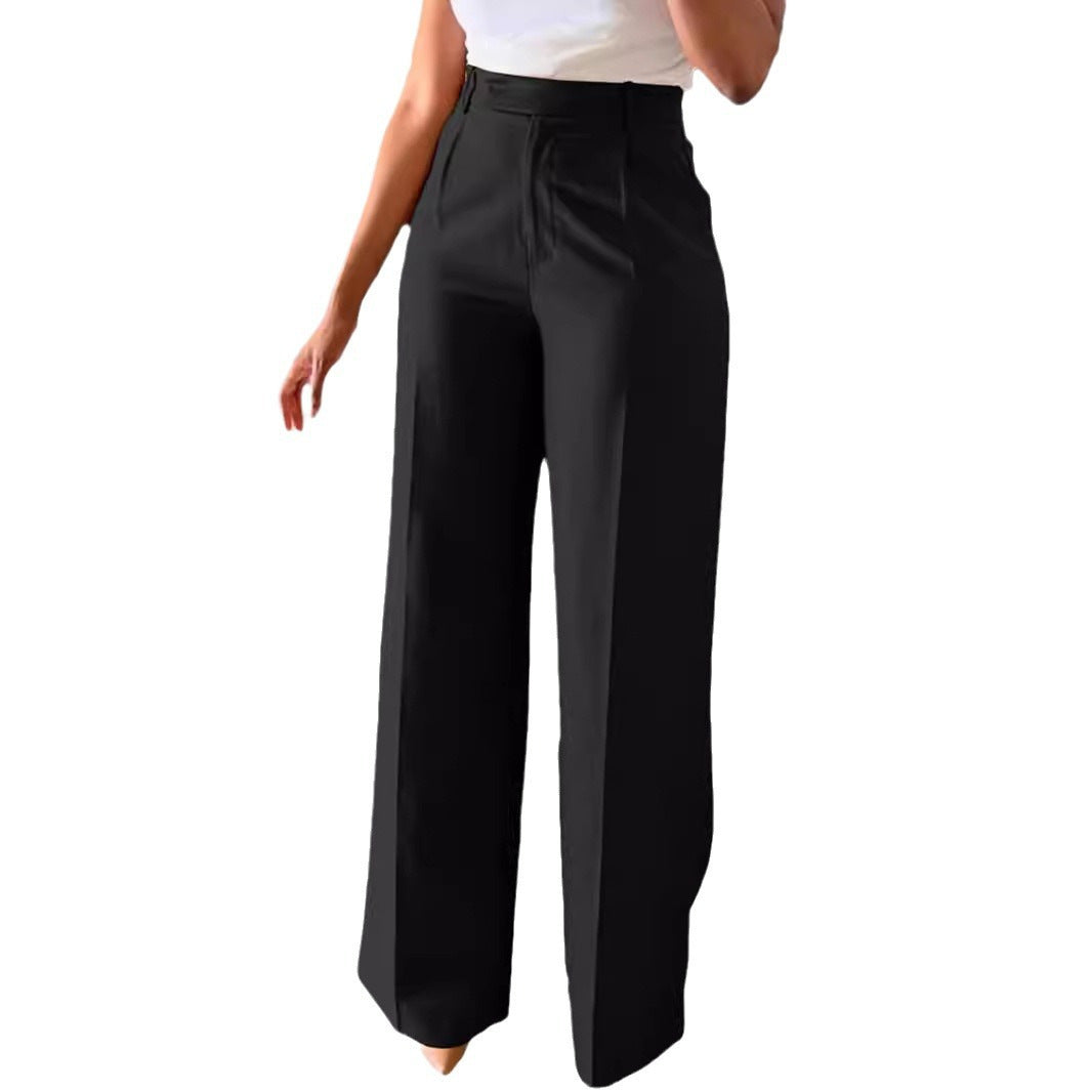 High Waist Tailored Wide Leg Trousers for Elegant Everyday Wear