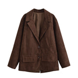 Oversized Faux Leather Relaxed Blazer