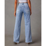 High Waist Wide Leg Denim Jeans for Effortless Street Style