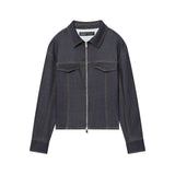 Zip Up Jacket and Straight Leg Pants Casual Lounge Outfit