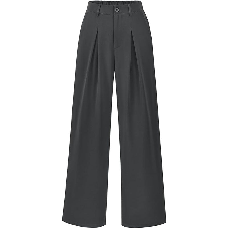 High Waist Pleated Wide Leg Trousers for Effortless Chic Style