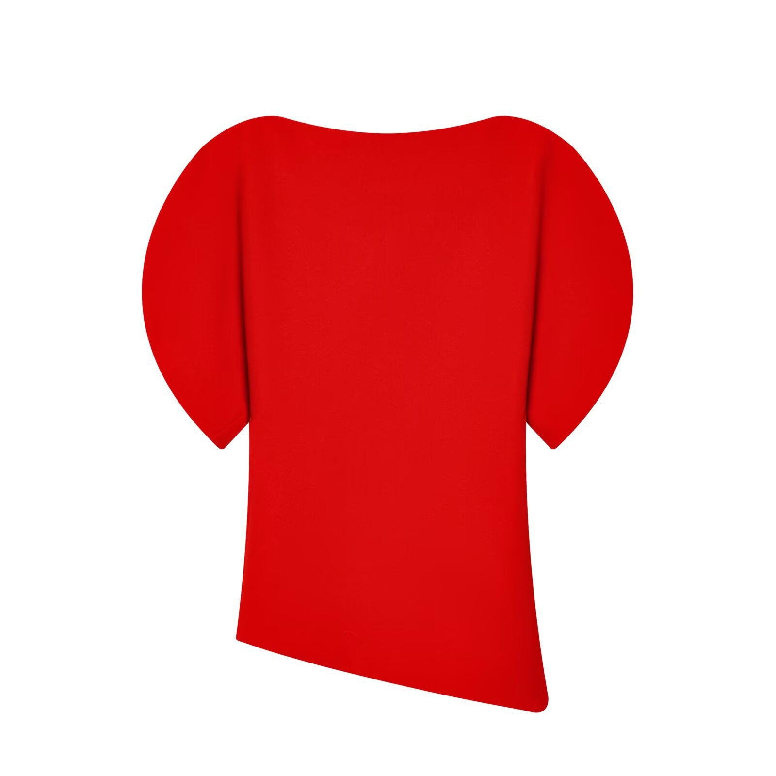 Puff Sleeve Asymmetric Knit Top with Modern Fit