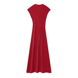 Elegant V-Neck Sleeveless Maxi Dress for Effortless Evening Glamour