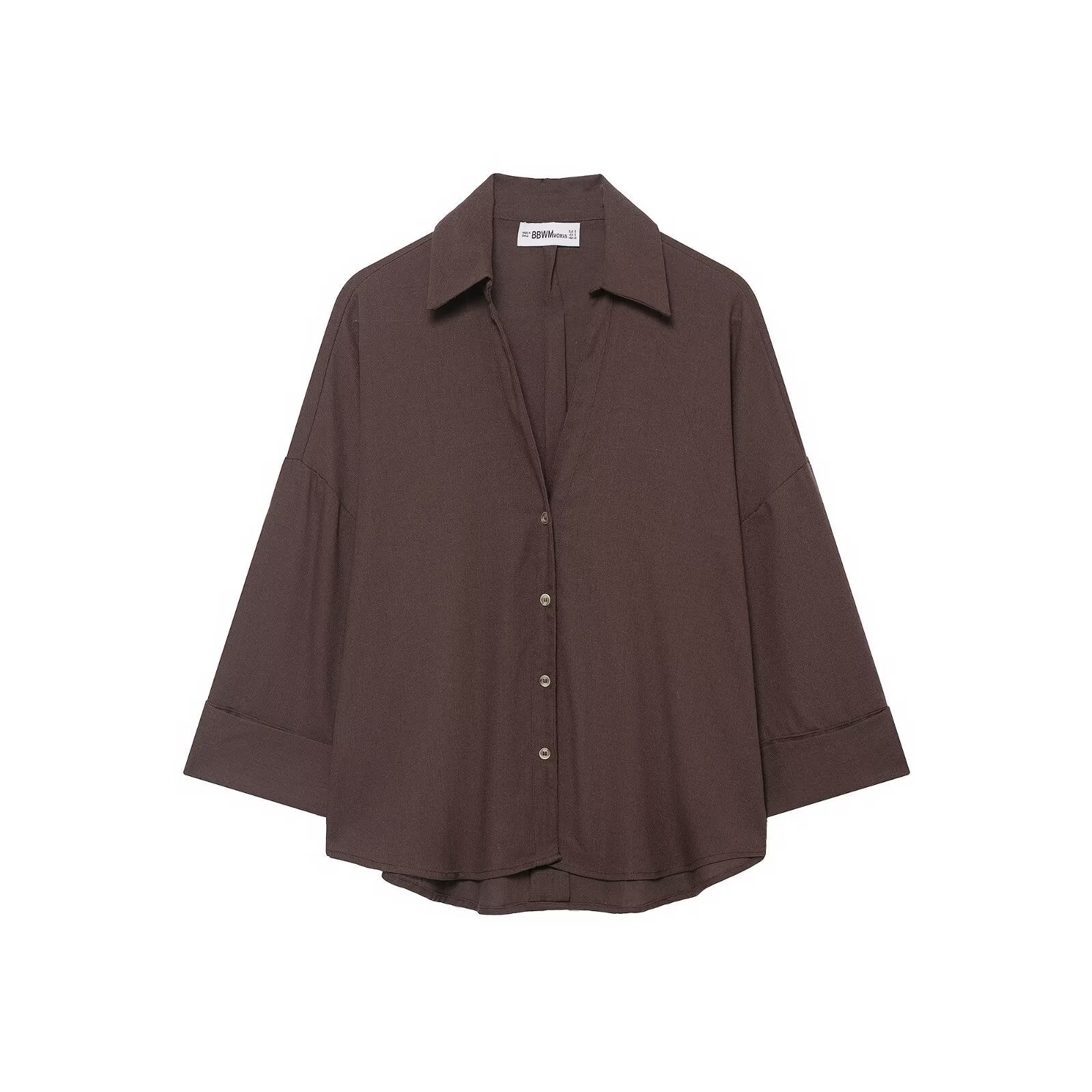 Oversized Relaxed Fit Button Up Shirt for Women