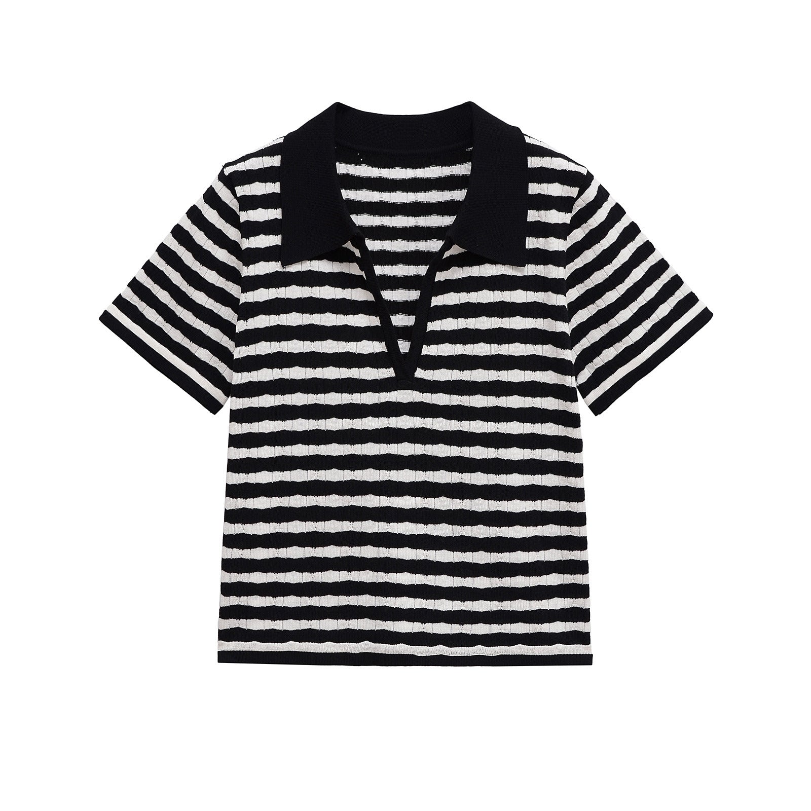 Classic Striped Short Sleeve Women Polo Shirt