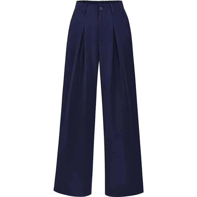 High Waist Pleated Wide Leg Trousers for Effortless Chic Style