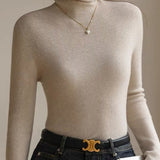 High Neck Slim Fit Knit Top – Seamless Warm Layer