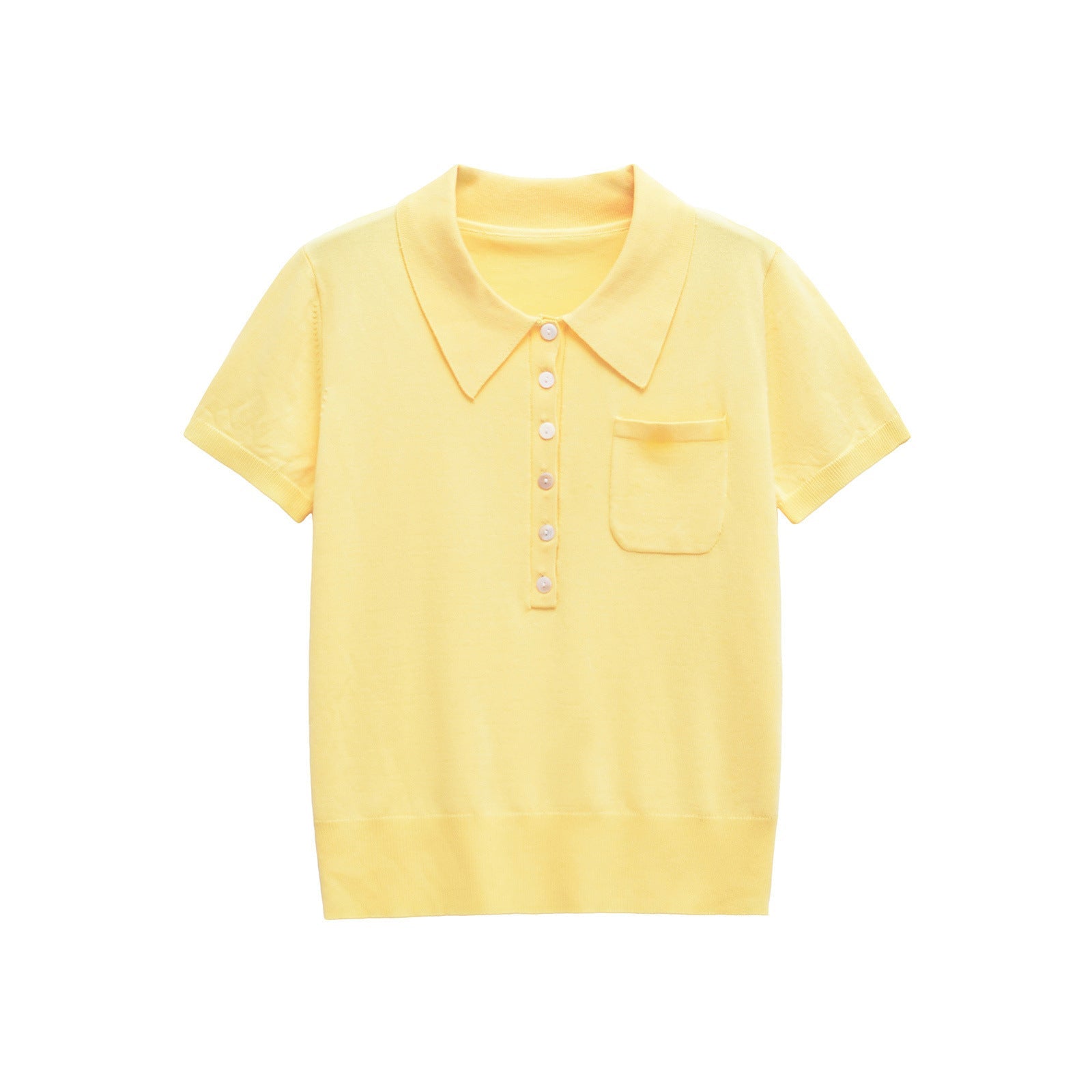 Classic Short Sleeve Button Polo Shirt for Women