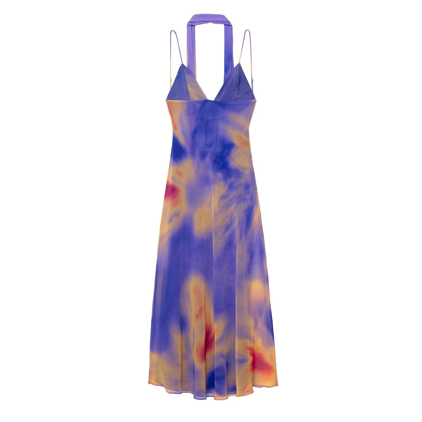 Printed Halter Neck Maxi Dress with Flowing Silhouette