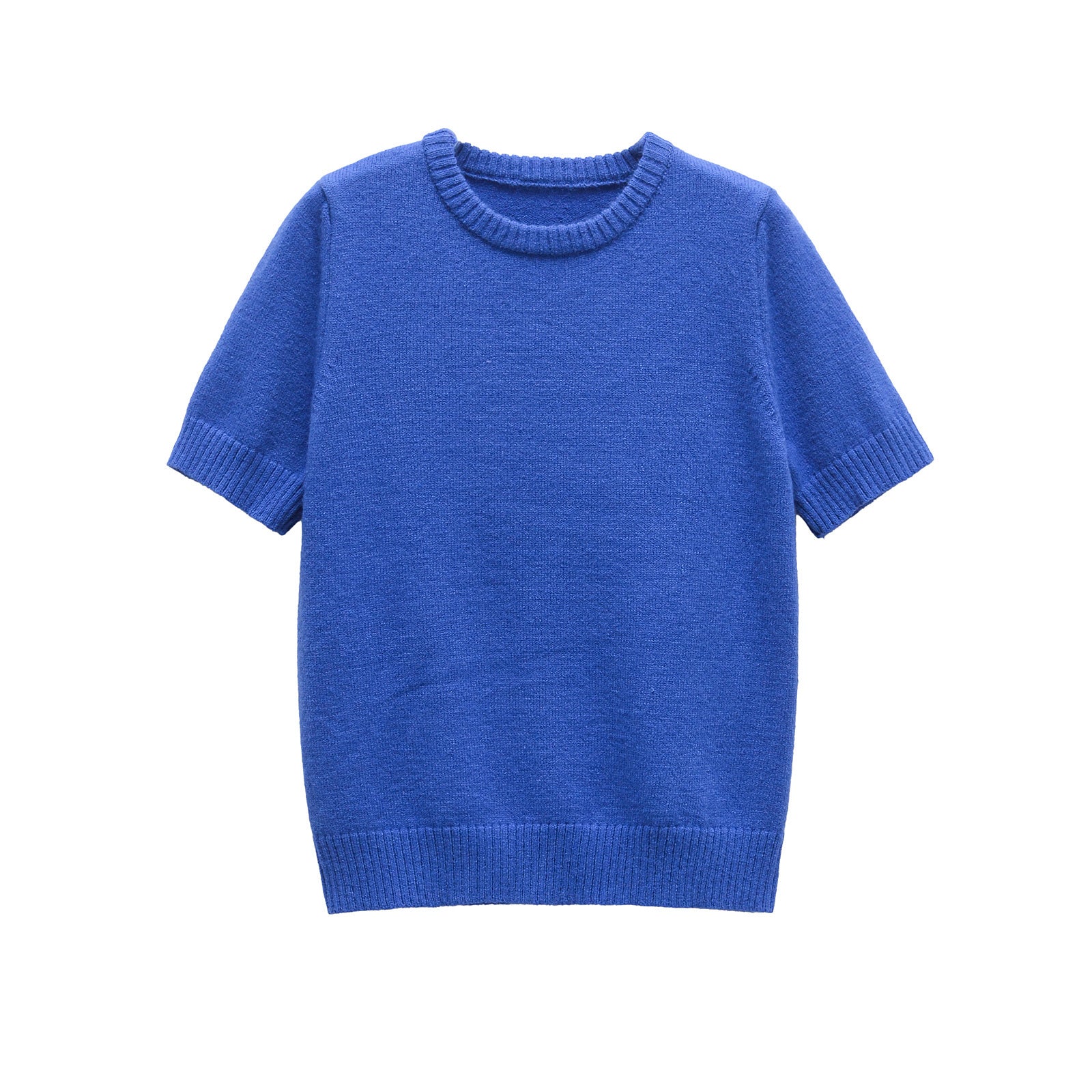 Soft Knit Short Sleeve Sweater Top with Classic Fit
