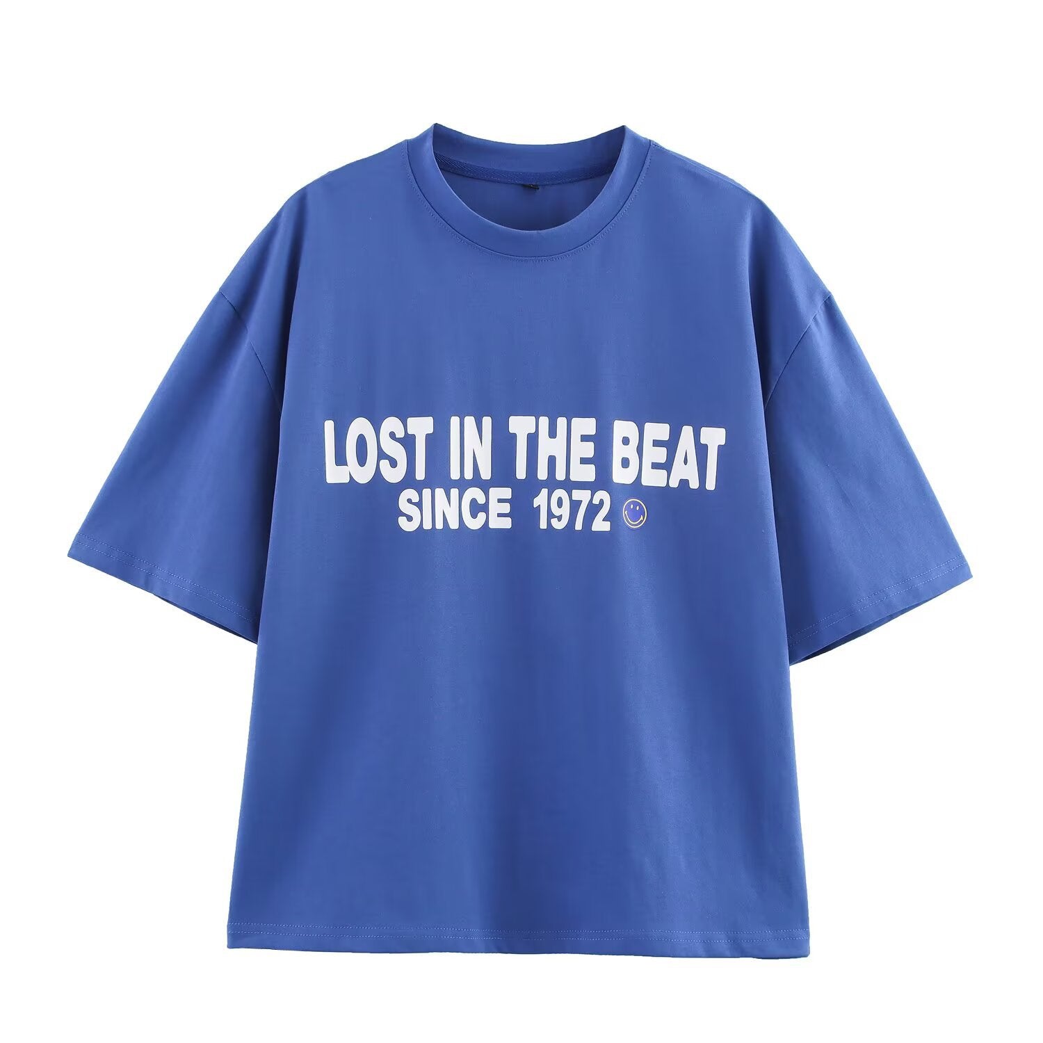 Oversized Graphic T Shirt with Vintage Style Print