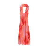 Printed Halter Neck Maxi Dress with Flowing Silhouette