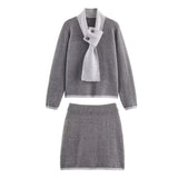 Cropped Jacket and Mini Skirt Suit Set