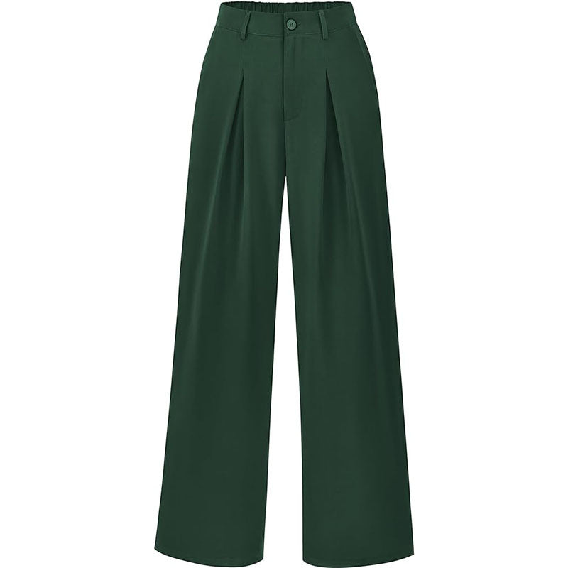 High Waist Pleated Wide Leg Trousers for Effortless Chic Style