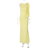 Elegant Bow Shoulder Maxi Dress