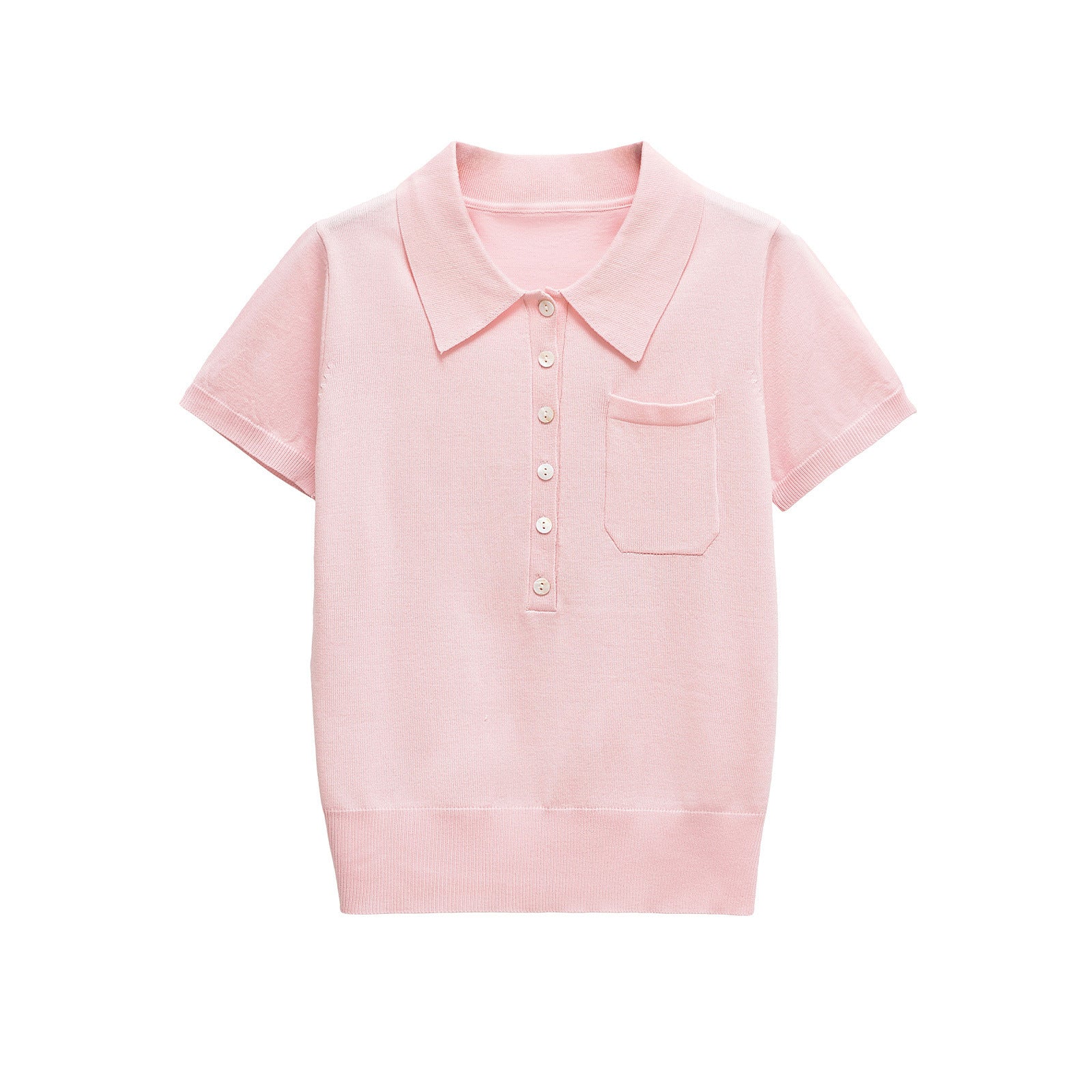 Classic Short Sleeve Button Polo Shirt for Women