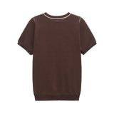 Classic Crew Neck Short Sleeve T Shirt with Contrast Trim