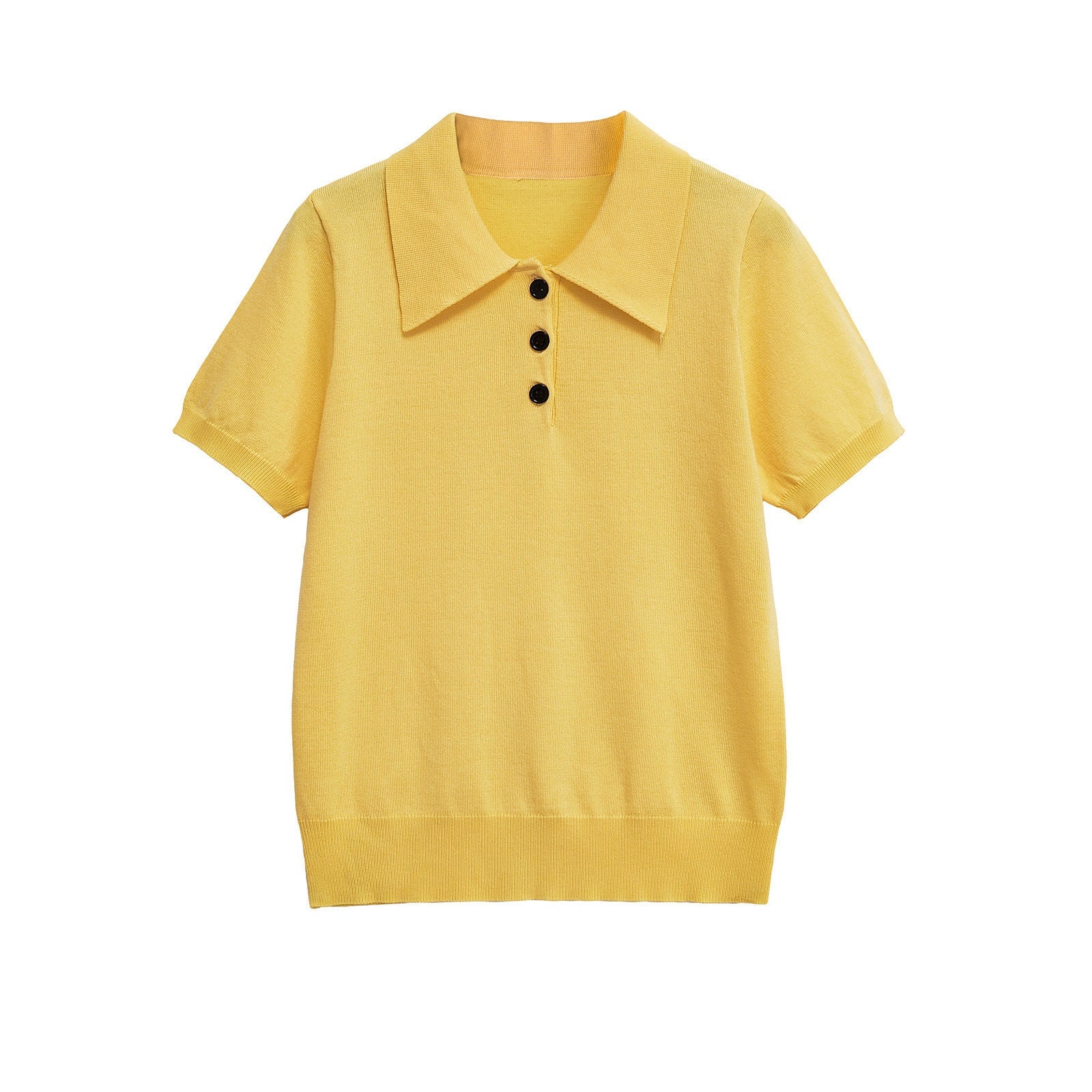 Classic Short Sleeve Knit Polo Shirt for Women